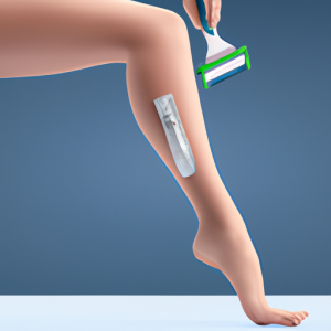 ulike hair removal woman shaving her legs photo realistic